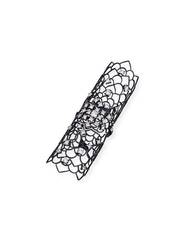 Moresca Blackened White Gold & Diamond Ring